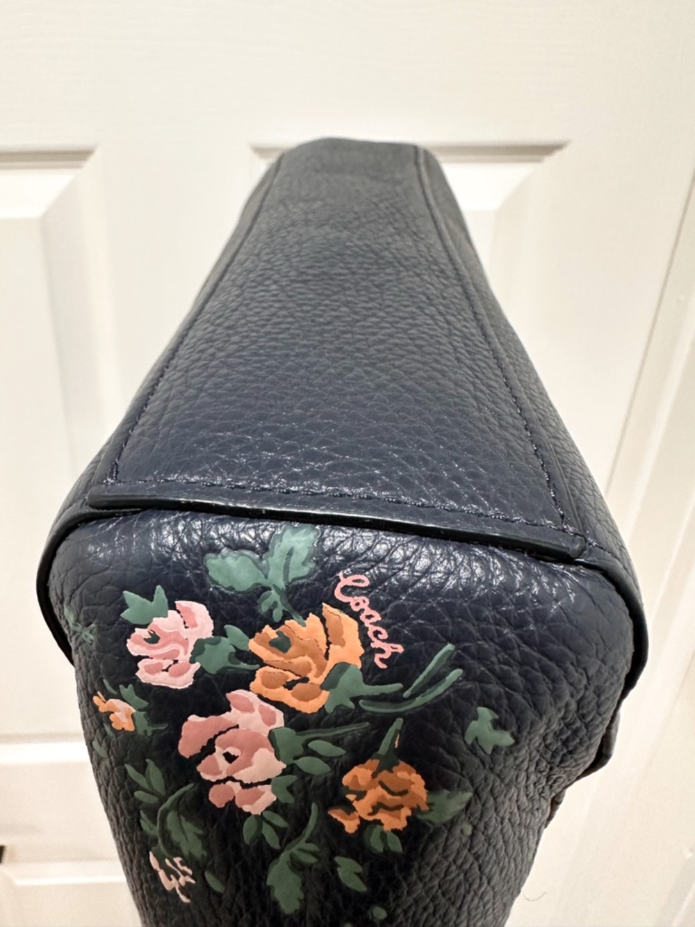 Coach Prairie Satchel Crossbody Rose Bouquet Midnight Floral Leather - Picture 8 of 14